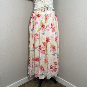 Vintage White Floral Fairy Maxi Skirt Women’s Size Medium